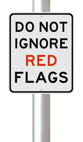 red flag warning sign