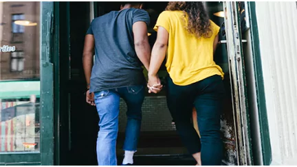 couple holding hands